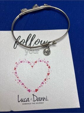 Luca + Danni Silver Logo Charm Expandable Bangle